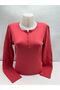COTTON RIBANA COTTON COTTON WITH CUTTON SOLID COLOR NORMAL MOLD BUTTONED LYCRIA COTTON RIBANA COTTON WOMEN'S COMBED BLUZ