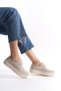 Gabriella Monroe Beige Women's Lace-Up Genuine Leather Sneaker Daily Shoes - 2