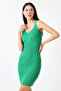 Women's Green Strap Seasonal Knitwear Dress - 3