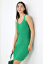 Women's Green Strap Seasonal Knitwear Dress - 5