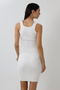 Women's White Strappy Seasonal Knitwear Dress - 6