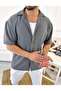 Oversize Anti-Sweat Fabric Italian Collar Loose Cut Loose Shirt - 3