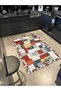 Checkered Gray Mixed Color Geometric Patterned Decorative Carpet Miravip873 - 2