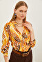Women's Drop Mustard Patterned Woven Viscose Shirt GML-19001204 - 4