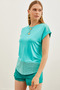 Women's Mint Green Guipure Detailed T-Shirt TSH-19000190