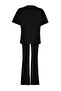 Siyah %100 Pamuk Oversize Kalıp İspanyol Paça Örme T-shirt/Pantolon Alt-Üst Takım TWOSS24AU00059 - 8