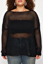 Black Openwork/Hole Low Shoulder Knitwear Sweater TBBSS24AN00001 - 4