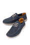Men's Genuine Leather Navy Blue Nubuck Casual Shoes - 4