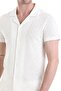 White Regular Fit Plain 100% Cotton Polo Neck T-Shirt - 5