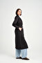 Double Breasted Long Trench Coat Black - 4