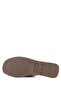 Women's Genuine Leather Beige Flat Slippers - 3