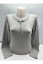 COTTON RIBANA COTTON COTTON WITH CUTTON SOLID COLOR NORMAL MOLD BUTTONED LYCRIA COTTON RIBANA COTTON WOMEN'S COMBED BLUZ