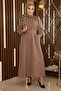 Stone Detailed Belted Dress Mink 19115 - 3