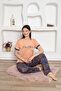 Short Sleeve Crew Neck Puppy Mouth Color Pajama Set