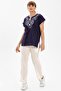 Short Sleeve Şile Cloth Naz Summer Blouse Purple Purple