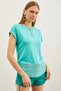 Women's Mint Green Guipure Detailed T-Shirt TSH-19000190 - 3
