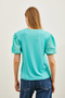 Women's Mint Green Sleeve Balloon Scallop Detailed Knitted Viscose Blouse BLZ-19002598 - 2
