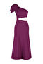 Mürdüm Fiyonklu Pencere/Cut Out Detaylı Dokuma Şık Abiye Elbise TPRSS24EL00196 - 7