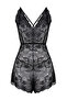 Siyah Dantel Örme Babydoll/Fantezi Gecelik THMSS24CY00000 - 9