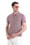 Purple Regular Fit Plain Cotton Polo Collar Knit T-shirt - 3