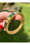 Anti Allergic Domino Anti-Tarnish Gold Emerald Stone Women's Bracelet - 3