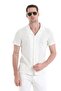 White Regular Fit Plain 100% Cotton Polo Neck T-Shirt