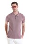 Purple Regular Fit Plain Cotton Polo Collar Knit T-shirt