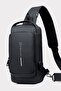 Artificial Leather Double Sided Strap Chest Bag Bodybag with Lock System Ld468 - 3