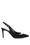 Women's Genuine Leather Black Suede Heeled Shoes