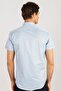 Modern Slim Fit Short Sleeve Tie Collar Blue Shirt - 4