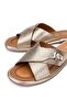 Women's Genuine Leather Yellow Flat Slippers - 4