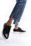 Gemma Monroe Black Women's Lace-Up Genuine Leather Sneaker Daily Shoes - 4