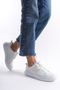 Gemma Monroe White Women's Lace-Up Genuine Leather Sneaker Daily Shoes - 2