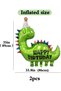 Green Happy Birthday Cute Dinosaur Balloon 89x86cm Safari Forest Party Decor Birthday - 4