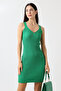 Women's Green Strap Seasonal Knitwear Dress