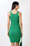 Women's Green Strap Seasonal Knitwear Dress - 6