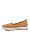 24075 Beige Genuine Leather Women's Casual Shoes - 2