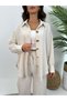 Stone Gold Buttoned Linen Set - 2