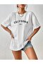 Oversize White California 1991 Printed Relaxed Cut T-shirt