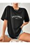 California 1991 Printed Black Oversize Relaxed Cut T-shirt