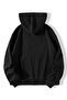 Hearted Spider Web Printed Sweatshirt Zippered Cardigan - Black Gray Oversize Pocket Loose Cut Hoodie - 2
