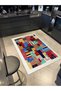 Checkered Red Pink Mixed Color Geometric Patterned Decorative Carpet Miravip872 - 2