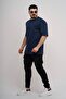 Men's Over size Basic Plain T-shirt100% Cotton Thick Textured Fabric Crew Neck - 2