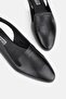 Women's Black Genuine Natural Leather Open Sandals Ballet Flats - 5