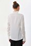 Women's Large Size Embroidered Lace Garnished Crepe Shirt G0041 - 6