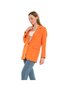 Large Fit Oversize Single Button Orange Blazer Jacket - 2