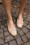 CAMPO WOMEN'S NUDE Genuine LEATHER BALLERINE STYLE FLAT SHOES - 8