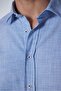 Men's Relax Fit Comfortable Cut Oversized Long Sleeve 100% Cotton Linen Texture Navy Blue Shirt - 4