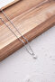 Steel Heart Pendant, Oval Edge, Thin Twisted Singapore Chain, Non-Tarnishing, 45cm - 4