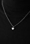 Steel Heart Pendant, Oval Edge, Thin Twisted Singapore Chain, Non-Tarnishing, 45cm